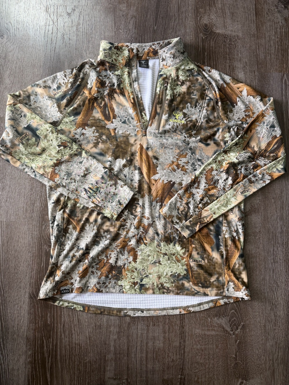 NWOT Kings Camo XKG Performance Grid Fleece Quarter-Zip Desert Shadow Men’s XL